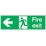 Essentials  Non Photoluminescent "Fire Exit Left" Signs 150mm x 450mm 100 Pack