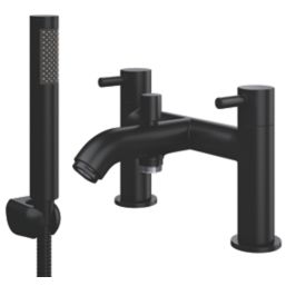 ETAL Bounce Matt Black 142mm Deck Mounted Dual Control Manual Shower Mixer Tap