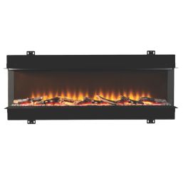 Be Modern Pryzm Invision 1250 Black Remote Control Wall-Mounted Electric Inset Fire 1258mm x 111mm x 296mm