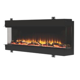 Be Modern Pryzm Invision 1250 Black Remote Control Wall-Mounted Electric Inset Fire 1258mm x 111mm x 296mm