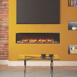 Be Modern Pryzm Invision 1250 Black Remote Control Wall-Mounted Electric Inset Fire 1258mm x 111mm x 296mm
