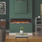 Be Modern Pryzm Invision 1250 Black Remote Control Wall-Mounted Electric Inset Fire 1258mm x 111mm x 296mm