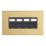 Contactum Lyric 4-Gang Double RJ45 Ethernet Socket Brushed Brass with Black Inserts