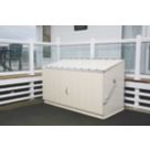 Trimetals Storeguard 6' 6" x 3' (Nominal) Pent Metal Shed with Base Cream