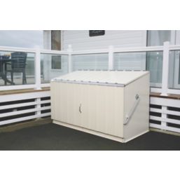 Trimetals Storeguard 6' 6" x 3' (Nominal) Pent Metal Shed with Base Cream