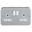 Knightsbridge   13A 2-Gang DP Switched Metal Clad Socket  with White Inserts