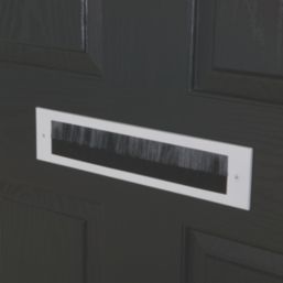 Stormguard Brush Letter Plate Draught Excluder White 338mm x 75mm