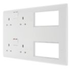 British General  4-Module Modular Combination Plate White