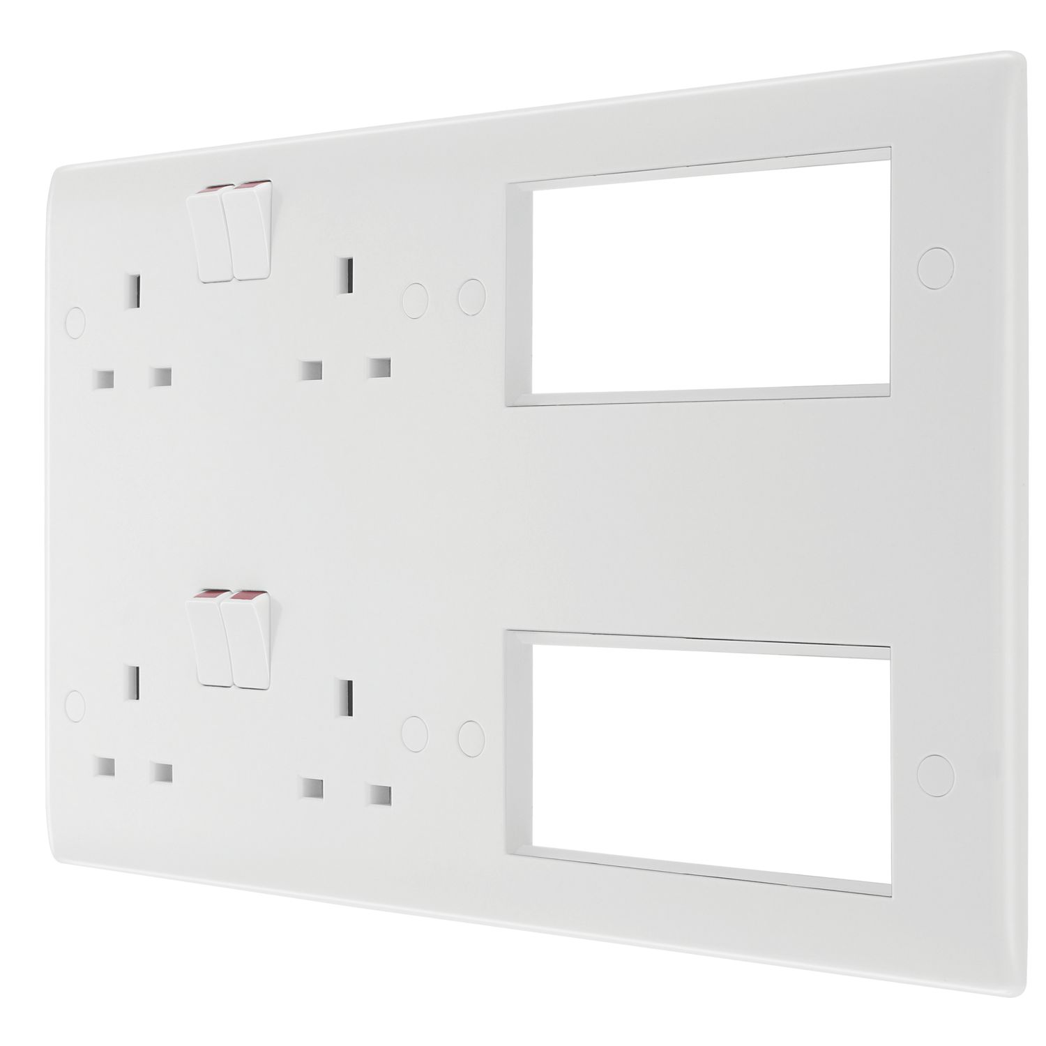 British General 4-Module Modular Combination Plate White (919XF)