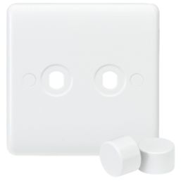Knightsbridge Curved Edge 2-Gang Modular Dimmer Switch White