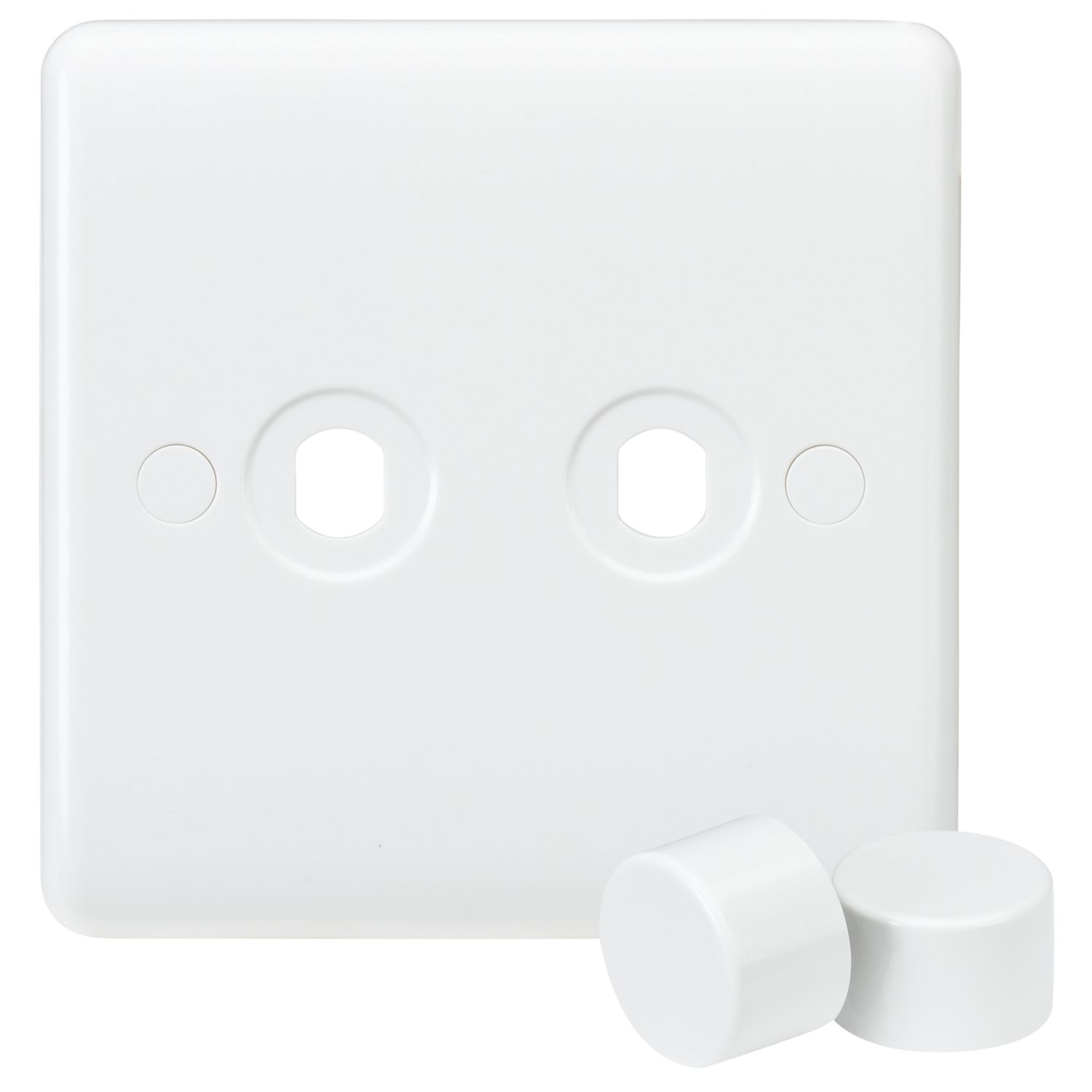 Knightsbridge Curved Edge 2-Gang Modular Dimmer Switch White (919YA)