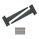 Smith & Locke Black Powder-Coated Tee Hinges 400mm 2 Pack
