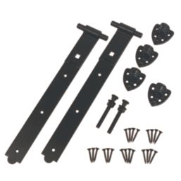 GateMate Black Straight Heavy Reversible Hinges 155mm x 18" x 450mm 2 Pack