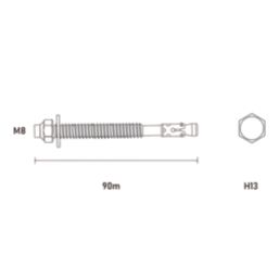 Easyfix Through Bolts M8 x 90mm 10 Pack