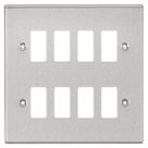 Knightsbridge  8-Module Grid Faceplate Brushed Chrome