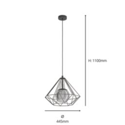 Eglo Vernham Pendant Light Black