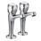 Refurb Bristan Club Contemporary Round Head High Neck Pillar Kitchen Taps Chrome 1 Pair
