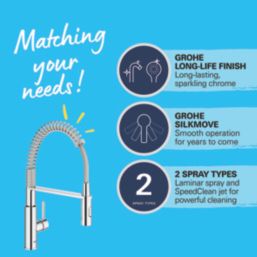 Grohe Get Professional 30360000 Pull-Out Kitchen Tap Chrome