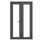 Crystal  Anthracite Grey Double-Glazed uPVC French Door Set 2055mm x 1290mm