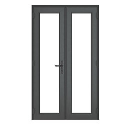 Crystal  Anthracite Grey Double-Glazed uPVC French Door Set 2055mm x 1290mm