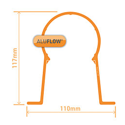 Aluflow  Round Aluminium Downpipe Bracket Black 68mm
