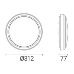 4lite  LED Wall/Ceiling Light with Microwave Sensor Chrome 13W 1300lm