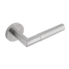 Eclipse Ultimate Revolve Fire Rated Lever On Rose Door Handle Pair Satin Stainless Steel 1 Pair