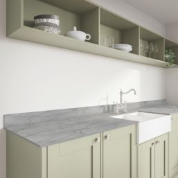 Wilsonart Matt Grey Marble Effect Compact Laminate Upstand 3000mm x 100mm x 12mm