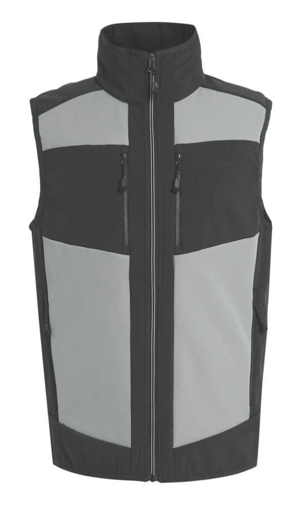 Gilet Imbottito Regatta Uomo E-volve Stretch - Nero/Grigio, Taglia 3XL - Softshell Antiacqua Con Collo Alto