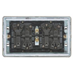 Knightsbridge  10AX 4-Gang 2-Way Light Switch  Brushed Chrome