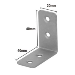 Magnodur Angle Brackets Silver 40mm x 40mm x 20mm 10 Pack
