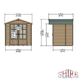 Shire Chiltern 5' x 6' 6" (Nominal) Apex Shiplap T&G Timber Summerhouse