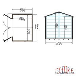 Shire Chiltern 5' x 6' 6" (Nominal) Apex Shiplap T&G Timber Summerhouse