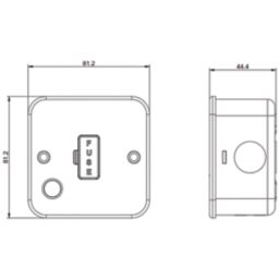 Knightsbridge Metal Clad 13A Unswitched Metal Clad Fused Spur & Flex Outlet