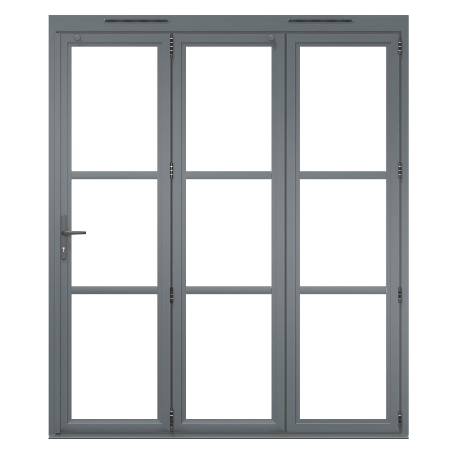 Green & Taylor Heritage 3-Door Anthracite Grey Aluminium Bi-Fold Patio Right-Hand Opening External Doors 2090mm x 1790mm (921CT)