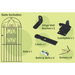 Apollo Wenlock Tall Gate Black 853mm x 1830mm