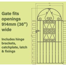 Apollo Wenlock Tall Gate Black 853mm x 1830mm