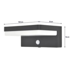 LAP Woodruff Outdoor LED Solar Wall Light With PIR Sensor Black 300lm