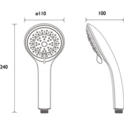 Bristan Casino 3 Shower Handset Chrome-Plated 108mm x 240mm