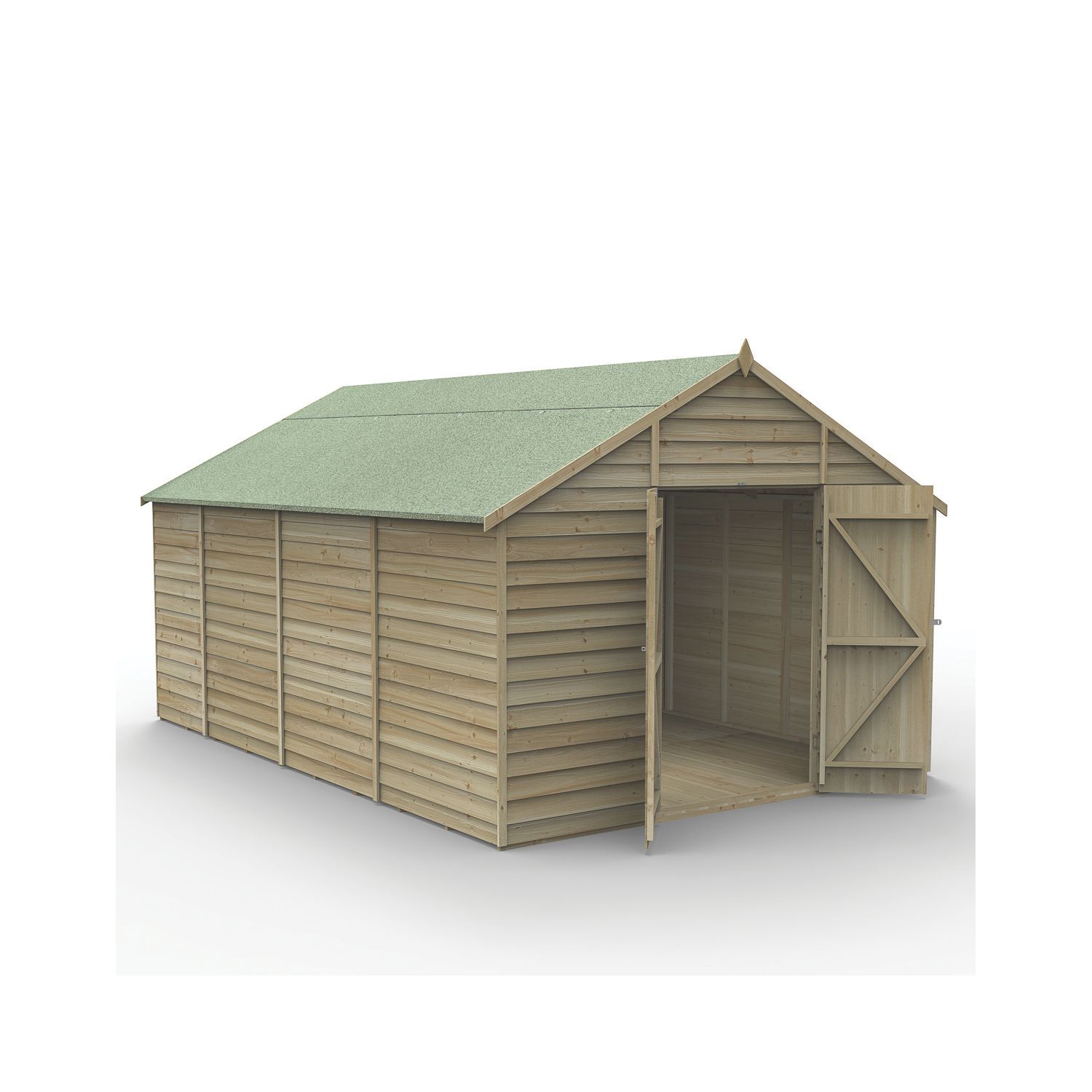 Forest 4Life 10' x 14' 6" (Nominal) Apex Overlap Timber Shed with Assembly (921FL)
