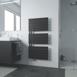 Ximax 1195mm x 600mm 2532BTU Black Flat Designer Towel Radiator