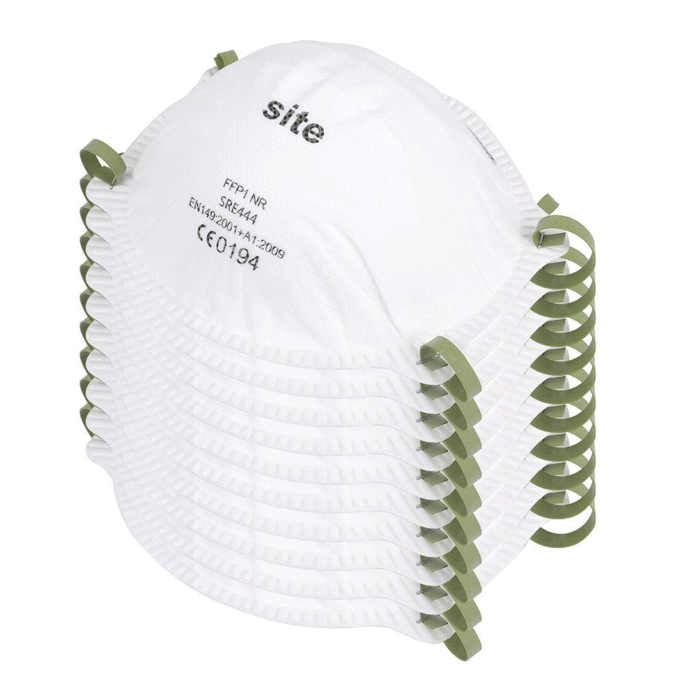 Site Moulded Unvalved Mask P1 10 Pack - Screwfix
