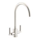 Streame by Abode Brolle Swan Dual-Lever Mono Mixer Kitchen Tap Brushed Nickel