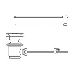 Flomasta Slotted Pop Up Basin Waste with Lever Chrome-Plated Brass 32mm