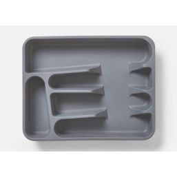 Essentials Datil Plastic Cutlery Tray 260mm x 330mm Grey