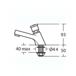 Armitage Shanks Sandringham 21 Chrome  93mm Push-Button 2 Tap Holes Basin Pillar Tap