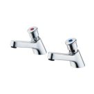 Armitage Shanks Sandringham 21 Chrome  93mm Push-Button 2 Tap Holes Basin Pillar Tap