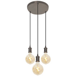 4lite WiZ Connected LED 3-Way Circular Smart Pendant Light Blackened Silver 6.5W 720lm
