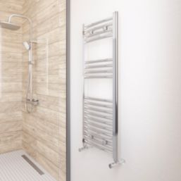 Flomasta 1000mm x 400mm 908BTU Chrome Curved  Towel Radiator
