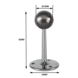 Essentials Rail End Brackets Polished Chrome 25mm 2 Pack